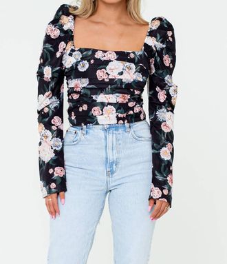 BuddyLove Devan Pleated Long Sleeved Top In Sleeping Garden