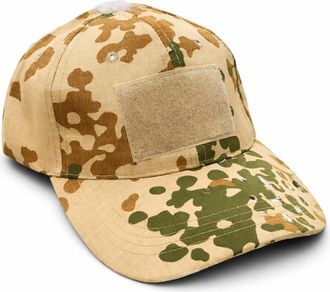 Generic German Army Style Tactical Baseball Cap - Tropentarn Desert Camouflage Military Hat with Velcro Panels