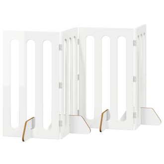 vidaXL Valla Plegable Para Mascotas 4 Pcs Alto Brillo 201 X 38 X 90 Cm Vidaxl