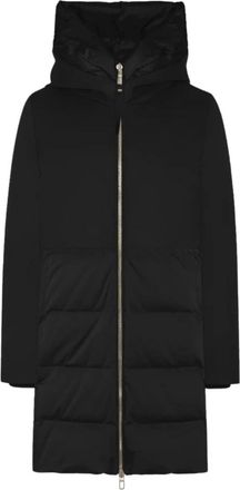 Duno Zwarte Gewatteerde Winterjas - Dames - Parka Jassen - Zwart - M - Polyester - Jassen