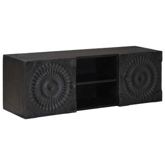 vidaXL Mueble De Tv Con Estante Con Puerta Negro 105 X 30 X 35 Cm Vidaxl
