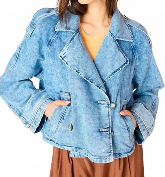 Dex Clothing Denim Jacket In Washed Light Blue