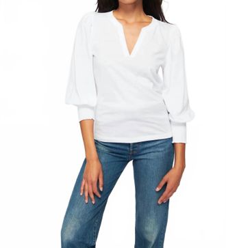 Nation Ltd Flora Peasant Tee In White