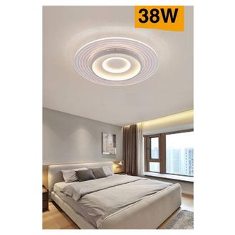 Trade Shop Trade Shop Traesio - Trade Shop - Plafoniera Led Moderna 38 Watt Finitura Bianca Luce Calda Fredda Naturale C40-b