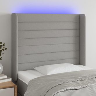 vidaXL Cabecero Con Led De Tela Gris Claro 103x16x118/128 Cm Vidaxl
