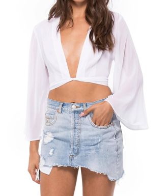 Show me your Mumu Jordyn Tie Top In White