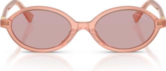 Miu Miu 0mu 04zs Translucent Acetate Oval Sunglasses