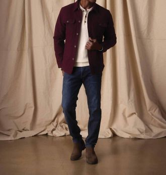 The Normal Brand Brightside Flannel Lined Jacket In Port Wine