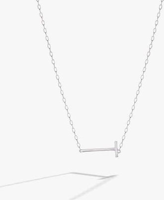 Alex and Ani Silver Elongated Initial Pendant Necklace in Silver - T at Nordstrom