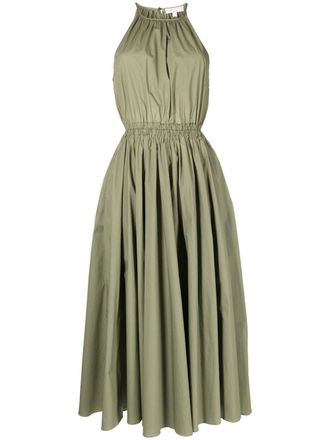 Michael Michael Kors gathered halterneck midi-dress - Green