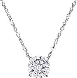 Rina Limor Silver 1.85 Ct. Tw. Created White Moissanite Solitaire Necklace