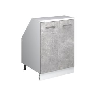 Vicco Armario De Cocina Para Techo Inclinado R-line, Hormig&oacute;n, 60 Cm Con 2 Puertas, 60 Cm De Profundidad, Vicco
