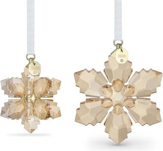 Swarovski Jaarlijkse Editie Feestelijke 3D Ornament Set 2026 - Dames - Oorbellen - Geel - ONE Size - Polyester - Accessoires
