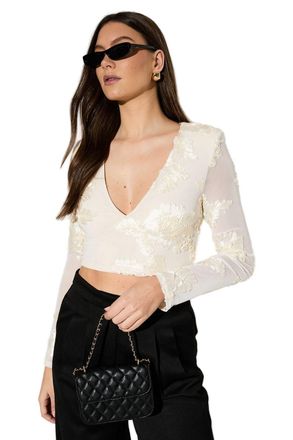 Misspap Faux Leather Mini Quilted Flap Bag, One Size, black