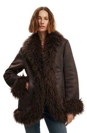 Cotton On Womens Penny Lane Coat in Chocolate at Nordstrom, Size Xx-Small