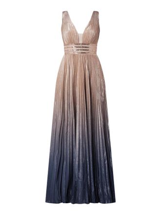Luxuar Luxuar Abendkleid mit Plisseefalten und Ombr&eacute; in Metallic Rosa, Gr&ouml;&szlig;e 36