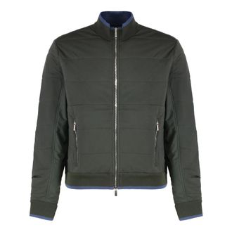 Moorer Winter Jackets, male, Green, M, Full Zip Hoodie with Techno Fabric