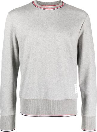 Thom Browne crew-neck pullover - men - Cotton - 5 - Grey