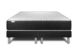 VITALIT Base Tapizada Negro + Colch&oacute;n Con Espuma Viscoel&aacute;stica 2x80x200