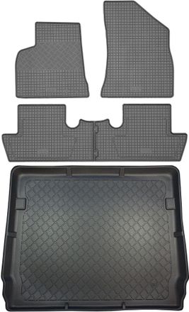 OEM Peugeot 5008 I Van (5 Puertas) De 05.2009 A 06.2017 Set - Alfombrillas De Goma Para Coche + Alfombrilla Para Maletero