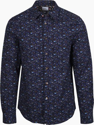 Paul Smith Mens PAUL SMITH PATTERNED LS TAILORED FIT SHIRT BLUE - Size: 38