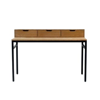 Decoclico Escritorio chapado en roble color marr&oacute;n claro