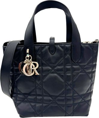 Dior Black Leather Handbag Tote Bag (Pre-Owned)