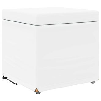 vidaXL Vidaxl Pouf Bianco Pelle Sintetica E Legno Ingegnerizzato