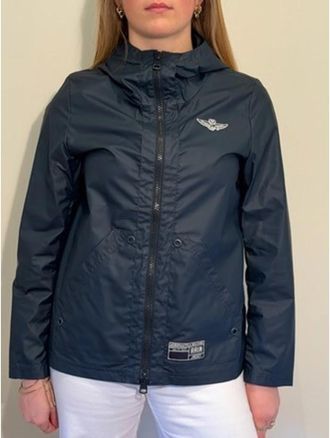 Aeronautica Waterdichte Parka met Capuchon - Dames - Regenjassen - Blauw - S - Katoen - Jassen
