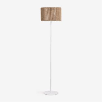 Sklum L&aacute;mpara De Pie Solar Led Inal&aacute;mbrica Para Exterior En Hierro Y Cuerda Trenzada Krabi Sklum