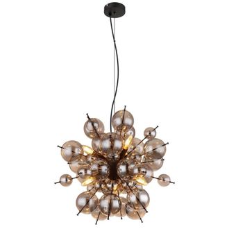 Netlighting Udo Globe Pendant Matt Black Balls Smoke Glass Shade 6x E14