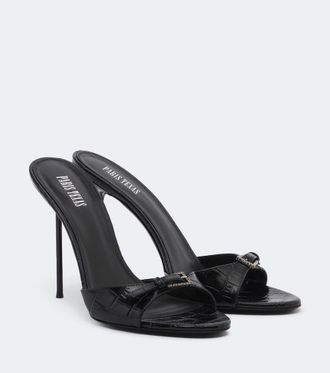PARIS TEXAS Lidia croc-effect patent leather mules