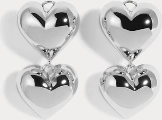 Lili Claspe Womens Bubble Small Heart Earrings In Silver