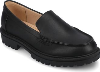 Journee Collection Ericka Lug Sole Platform Loafer - Wide Width in Black Pu at Nordstrom Rack, Size 9.5
