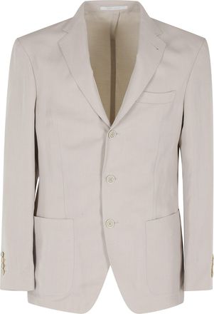 Eleventy Sand Soft Single-Breasted Pocketed Lyocell-Blend Blazer