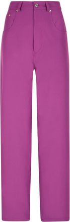 Bally straight-leg high-waist trousers - women - Polyester - 40 - Purple