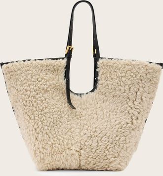 AllSaints Leather Ara Shearling Tote Bag, Size: One Size