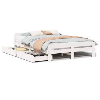 Berkfield Home Bed frame without Mattress White 140x190 cm Solid Wood Pine