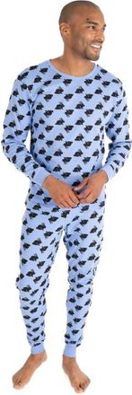 Leveret Mens Cotton Printed Matching Family Pajamas in Bunny Blue at Nordstrom, Size Xx-Large