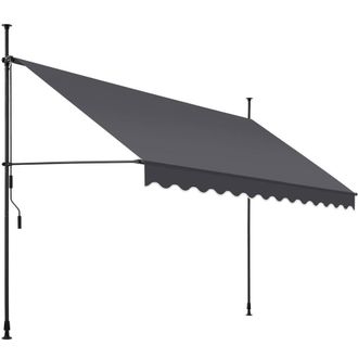 TecTake Awning with hand crank - pressure fitted, height adjustable | Size: 400 cm x 180 cm