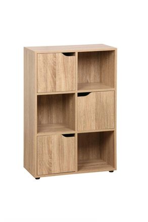 Regalos Miguel Estanter&iacute;as - Estantanter&iacute;a Ivar 6 Compartimentos Con 3 Puertas - Madera Natural
