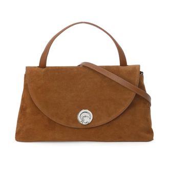 Coccinelle Bruine su&egrave;de leren schoudertas vrouw - Dames - Handtassen - Bruin - ONE Size - Su&egrave;de - Tassen