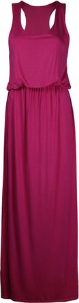 Purple Hanger Womens New Elasticated Gathered Waist Toga Racer Back Dresses Ladies Plain Sleeveless Long Vest Maxi Dress Cerise Size 24 - 26