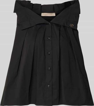 Rinascimento Rinascimento Bluse mit Umlegekragen und R&uuml;schen in Black, Gr&ouml;&szlig;e XL