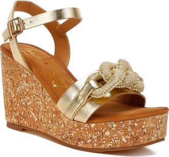 London Rag Emelda Platform Wedge Sandal in Gold at Nordstrom Rack, Size 5