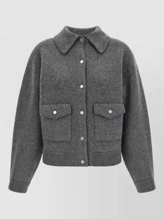 Guest In Residence cashmere wool ribbed bomber jacket