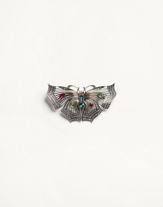 Valentino Garavani Vouloirvoler Brooch In Metal And Crystals Wo