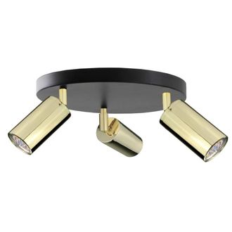 Netlighting Eye Ceiling Spotlight Clusters Black Gold 30cm 3x GU10