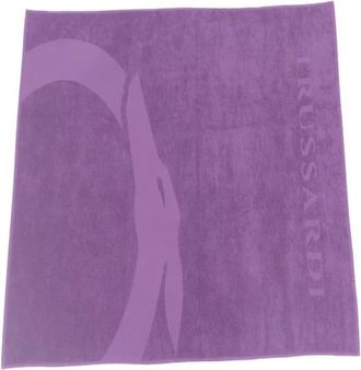 Trussardi Monochrome Logo Strandhanddoek - unisex - Handdoeken - Paars - ONE Size - Home