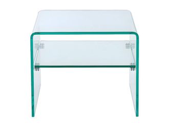 Vente-Unique 1 - Compartment Bedside Table - Tempered Glass - STILEOS in Clear